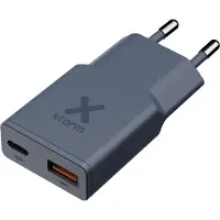 Xtorm Go2 Evolution Slimline Adaptateur USB-C / USB-A - Chargeur double port - Chargeur rapide puissant 33W pour iPhone, Samsung et plus - Chargeur USB-C compact - Bleu