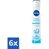 Nivea - Déodorant spray - Fresh Natural - 0% aluminium - 200 ml - economy pack - 6 pièces