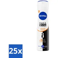 Nivea - Déodorant Spray - Black & White Ultimate Impact - Antiperspirant - 150 ml - Vorteilspack - 25 Stücke