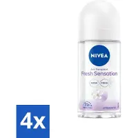Nivea - Déodorant à bille - Fresh Sensation - Anti-transpirant 72 heures - 50 ml - Pack avantage - 4 pièces