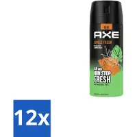 Axe - Déodorant spray - Jungle Fresh - Parfum tropical - Rafraîchissant - 150 ml - Pack avantage - 12 pièces