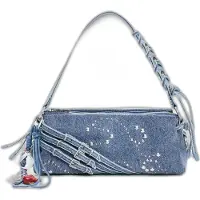 Desigual Sac bandoulière bleu denim / argent