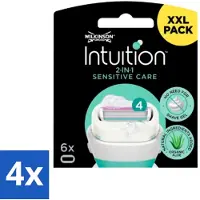 Wilkinson Lames de rasoir Intuition 2-en-1 Sensitive Care - 6 lames - Lot avantageux - 4 pièces
