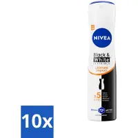 Nivea - Déodorant Spray - Black & White Ultimate Impact - Antiperspirant - 150 ml - Vorteilspack - 10 Stücke