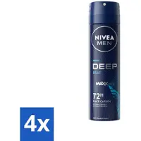 Nivea MEN - Déospray - Deep Beat - 150 ml - Vorteilspack - 4 Stücke
