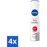 Nivea - Déodorant Spray - Dry Comfort - Antibactérien - 150 ml - pack économique - 4 pièces