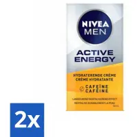 Nivea Crème pour le visage Active Energy MEN avec caféine 50 ml - Pack avantage - 2 pièces