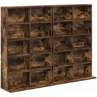 vidaXL Étagère CD, 2 pièces, imitation chêne, 65 x 23,5 x 97,5 cm, panneau de fibres de bois