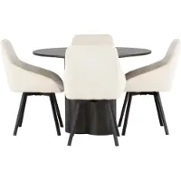 Ebuy24 Olivia ensemble pour salle à manger table à manger moka 4 chaises beige.