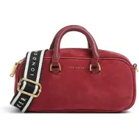 Ted Baker Cuir sac à main sac à épaule bandoulière Shayia Elongated Suede Boxy Top Handle Bag Dk - Red rouge foncé