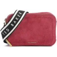 Ted Baker Cuir sac à épaule bandoulière Shayann Webbing Suede Crossbody Camera Bag Dk - Red rouge foncé