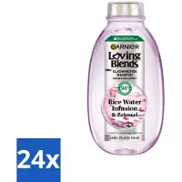 Garnier - Loving Blends - Shampooing - Infusion d'eau de riz - Brillance et douceur - Cheveux longs - 300 ml - Pack avantage - 24 pièces
