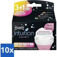 OEM Wilkinson Sword - Recharges de lames - Variante Intuition 2 en 1 - Différents types de peaux sensibles - 4 lames - Pack avantage - 10 pièces