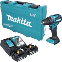 Makita Perceuse-visseuse sans fil DDF 490 RTK 18 V 65 Nm sans balais + 2 batteries 5,0 Ah + chargeur + mallette