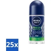 Nivea MEN - Déodorant à bille - Sensation de fraîcheur - 50 ml - Pack avantage - 25 pièces