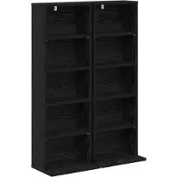 vidaXL Étagère CD, lot de 2, chêne noir, 33 x 23,5 x 97,5 cm