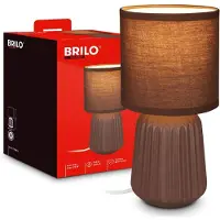 Briloner Lampe de chevet pied en céramique Ø13x27 cm douille E14 max. 25W interrupteur filaire marron - Lampe de table salon chambre couloir