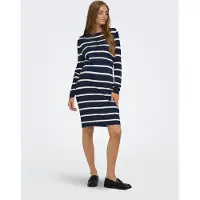 ONLY Maternity Robes en maille 'OLMFemi' bleu marine / blanc