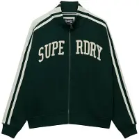 Superdry Veste de survêtement 'Athletic Essentials' crème / vert foncé