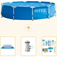 Intex Piscine tubulaire rectangulaire - 366 x 76 cm - 4 pièces - Modèle S21334