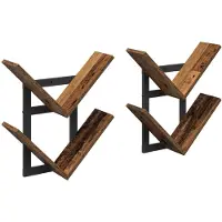 vidaXL Étagère Murale Flottante 2 pcs Bois ancien 43 x 15 x 47 cm
