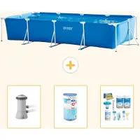 Intex Piscine rectangulaire hors sol - 450 x 220 x 84 cm - Composée de 4 parties - Modèle S22361