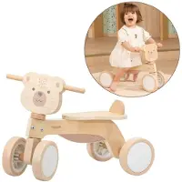 Vigatoys Viga Polarb Ours en peluche marron à roulettes en bois avec roues souples