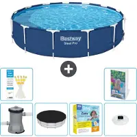 Bestway Steel Pro, piscine tubulaire ronde - 396 x 84 cm - 5 pièces, modèle S178