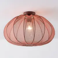 LumenXL Plafonnier Ecruva avec abat-jour en tissu rose terre