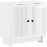 vidaXL Meuble sous-lavabo EDE, blanc brillant, 59,5 x 31,5 x 59 cm