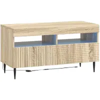 vidaXL Meuble TV LED en bois imitation chêne Sonoma, marque