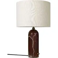 Gubi Gravity Lampe de Table Maroon marble | Canvas Shade | Large