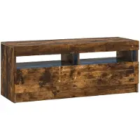 vidaXL Meuble TV LED en bois imitation chêne fumé