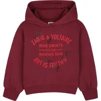 Zadig & Voltaire Sweat à Capuche - Cramoisi av. Paillettes - - 12 ans (152) - Sweat à Capuche