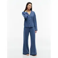 Tommy Hilfiger Uw0uw06690 Long Sleeve Pyjama Bleu M Femme