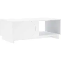 vidaXL Table basse blanche, 95 x 50,5 x 35 cm, en panneaux de particules