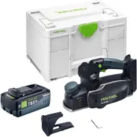 Festool Rabot sans fil HLC 82 EB-Basic 18 V 82 mm sans balais + 1 batterie 8,0 Ah + Systainer - sans chargeur