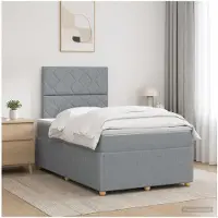 vidaXL Lit boxspring avec matelas gris clair 120 x 190 cm Tissu