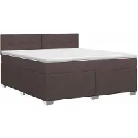 vidaXL Lit boxspring avec matelas Marron foncé 140 x 190 cm Tissu