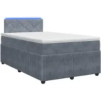 vidaXL Lit boxspring avec matelas gris foncé 120 x 190 cm velours