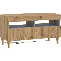 vidaXL Meuble TV LED en bois imitation chêne artisanal, marque