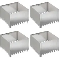 vidaXL Bordure de jardin, lot de 4, 60 x 60 x 35 cm, acier, argenté