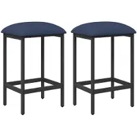 vidaXL Tabourets de bar, lot de 2, bleu, 40 x 32 x 64 cm, matériau composite en bois