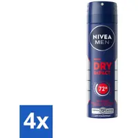 Nivea MEN - Déodorant Spray - Dry Impact - 150 ml - economy pack - 4 pièces