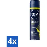 Nivea MEN - Déodorant Spray - Deep Sport - 150 ml - pack économique - 4 pièces