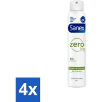 Sanex Déodorant Spray - Zéro% Peau Normale - Sans Additifs - 200 ml - Pack Avantage - 4 pièces
