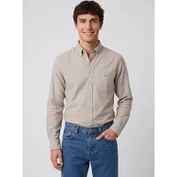 Gant pour homme. 3000200 Chemise Oxford classique Regular Fit taupe (L), Casuel, Gris, Coton, Manche longue