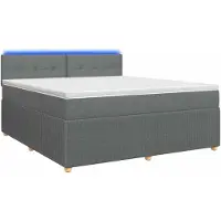 vidaXL Lit boxspring avec matelas gris foncé 140 x 190 cm Tissu