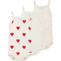 Petit Bateau Barboteuse / body rouge feu / blanc