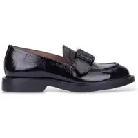 Wonders pour femme. A-5303 Mocassins en Cuir Lack noir (36), Plat, Aucun, Casuel, Classique, Vernis